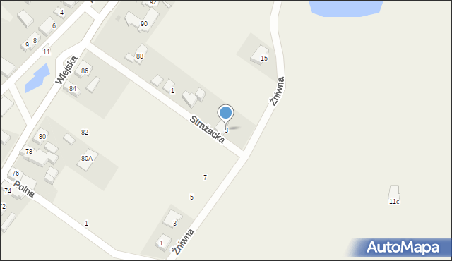 Santocko, Strażacka, 3, mapa Santocko