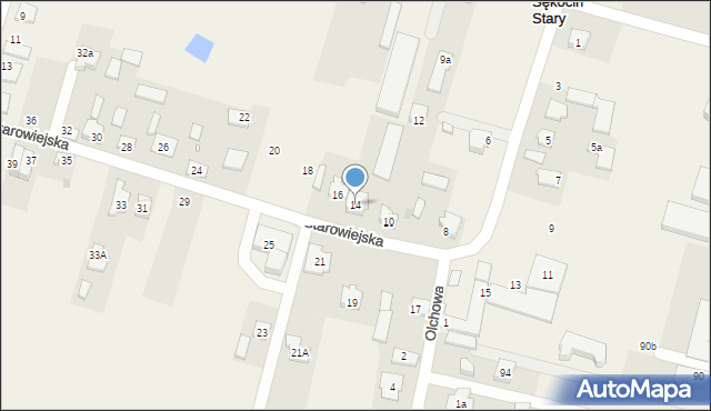 Sękocin Stary, Starowiejska, 14, mapa Sękocin Stary