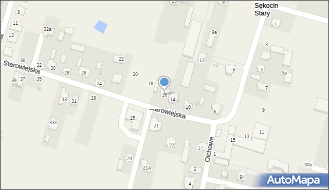Sękocin Stary, Starowiejska, 16, mapa Sękocin Stary