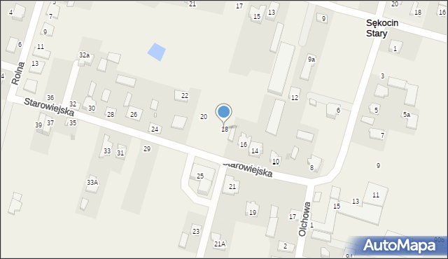 Sękocin Stary, Starowiejska, 18, mapa Sękocin Stary