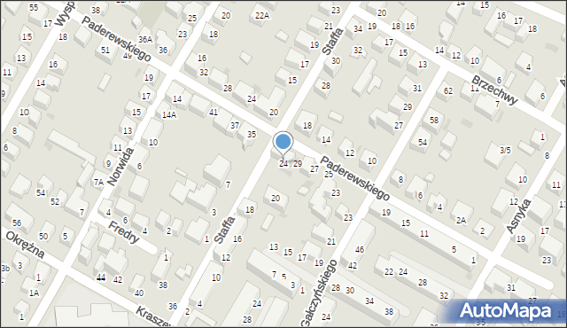 Siedlce, Staffa Leopolda, 24, mapa Siedlce