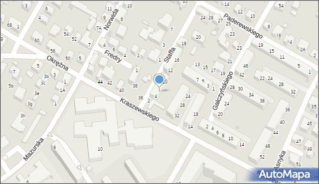 Siedlce, Staffa Leopolda, 6, mapa Siedlce