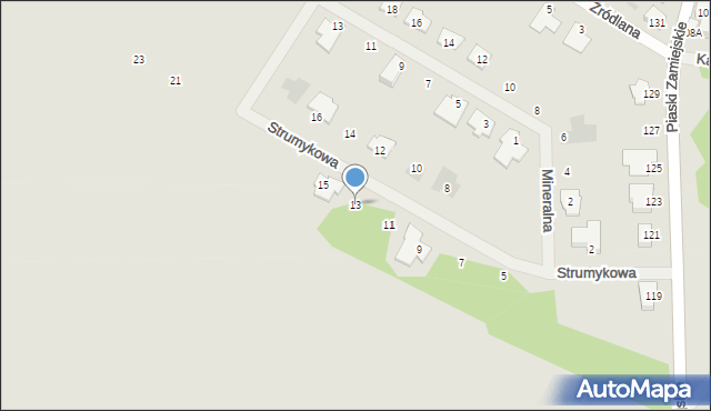 Siedlce, Strumykowa, 13, mapa Siedlce