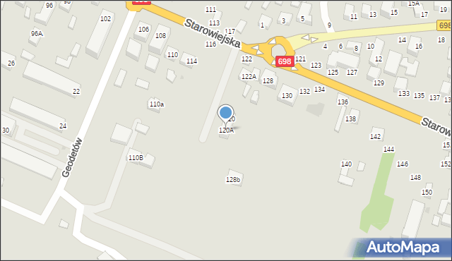 Siedlce, Starowiejska, 120A, mapa Siedlce