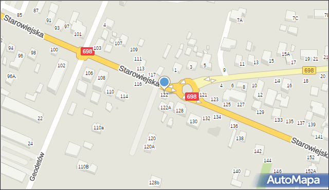 Siedlce, Starowiejska, 122, mapa Siedlce