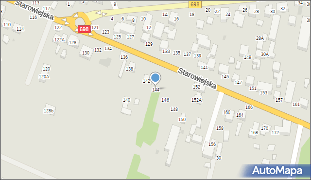 Siedlce, Starowiejska, 144, mapa Siedlce