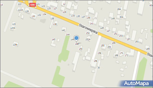 Siedlce, Starowiejska, 148, mapa Siedlce