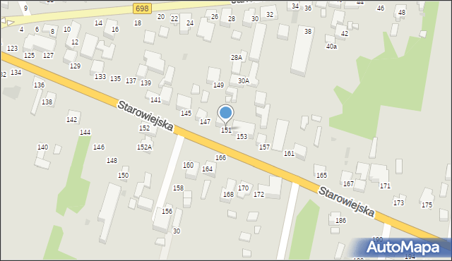 Siedlce, Starowiejska, 151, mapa Siedlce