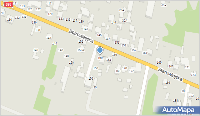 Siedlce, Starowiejska, 160, mapa Siedlce