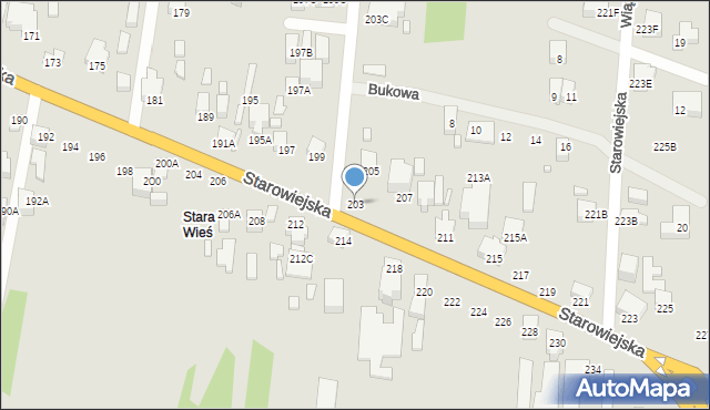 Siedlce, Starowiejska, 203, mapa Siedlce