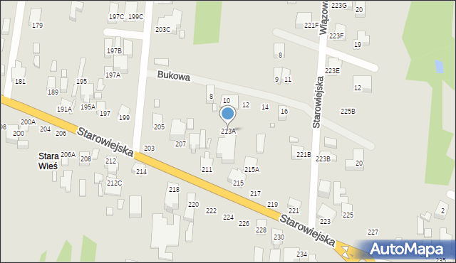 Siedlce, Starowiejska, 213A, mapa Siedlce