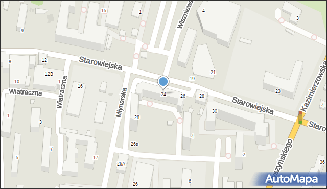 Siedlce, Starowiejska, 24, mapa Siedlce