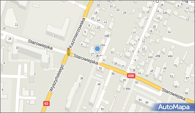 Siedlce, Starowiejska, 29, mapa Siedlce