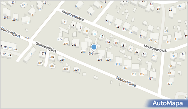 Siedlce, Starowiejska, 293, mapa Siedlce