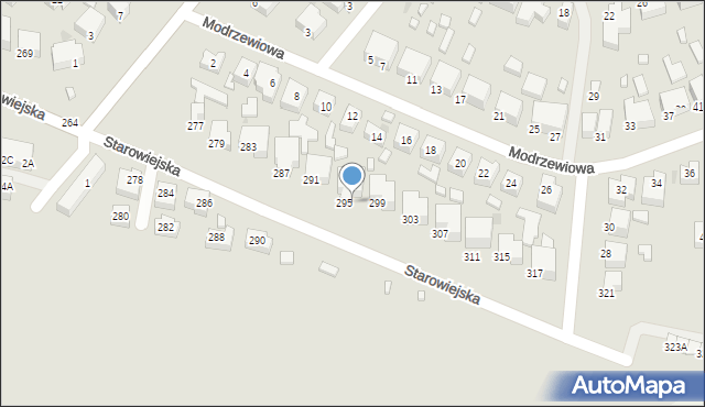 Siedlce, Starowiejska, 297, mapa Siedlce