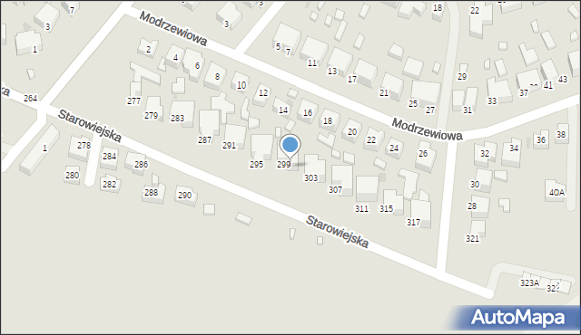 Siedlce, Starowiejska, 301, mapa Siedlce