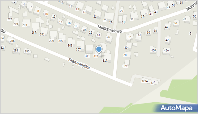 Siedlce, Starowiejska, 315A, mapa Siedlce