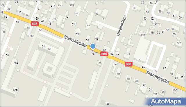Siedlce, Starowiejska, 78, mapa Siedlce