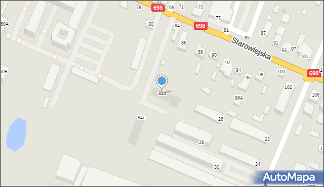 Siedlce, Starowiejska, 84b, mapa Siedlce