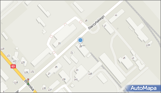Siedlce, Starzyńskiego Stefana, 19, mapa Siedlce
