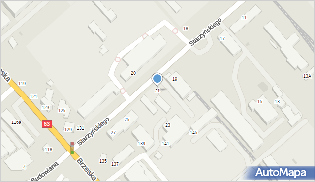 Siedlce, Starzyńskiego Stefana, 21, mapa Siedlce