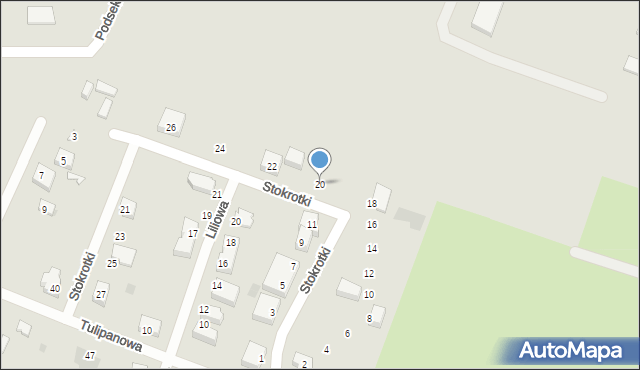 Siedlce, Stokrotki, 20, mapa Siedlce