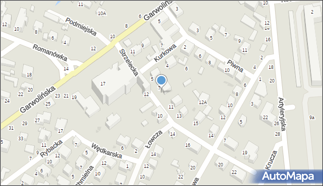 Siedlce, Strzelecka, 9, mapa Siedlce