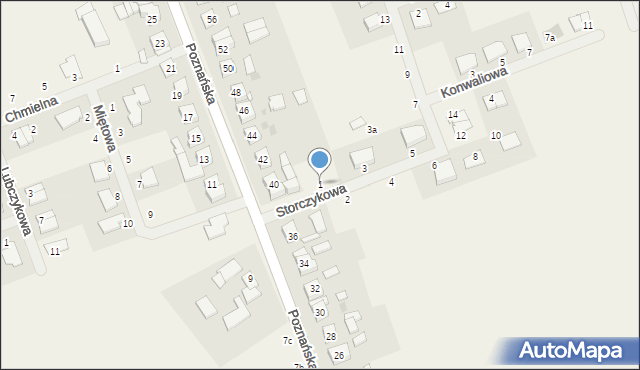 Siekierki Wielkie, Storczykowa, 1, mapa Siekierki Wielkie