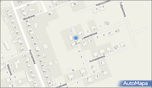 Siekierki Wielkie, Storczykowa, 13, mapa Siekierki Wielkie