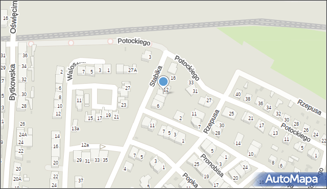 Siemianowice Śląskie, Stabika Antoniego, ks., 10, mapa Siemianowice Śląskie