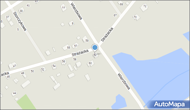 Siennica, Strażacka, 62, mapa Siennica