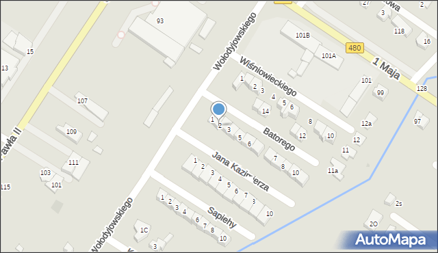 Sieradz, Stefana Batorego, 2, mapa Sieradz