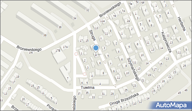 Sieradz, Struga Andrzeja, 4, mapa Sieradz