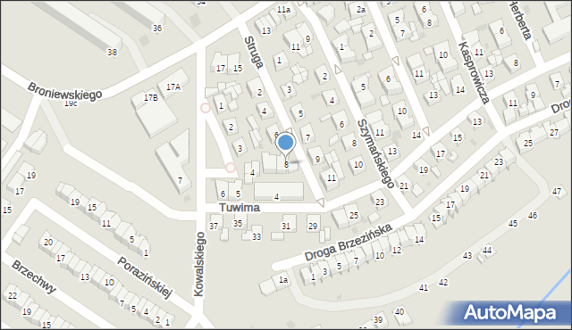 Sieradz, Struga Andrzeja, 8, mapa Sieradz