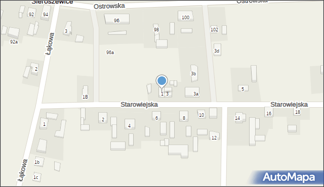 Sieroszewice, Starowiejska, 1, mapa Sieroszewice