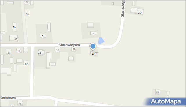 Sieroszewice, Starowiejska, 20, mapa Sieroszewice