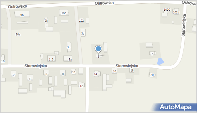 Sieroszewice, Starowiejska, 5, mapa Sieroszewice