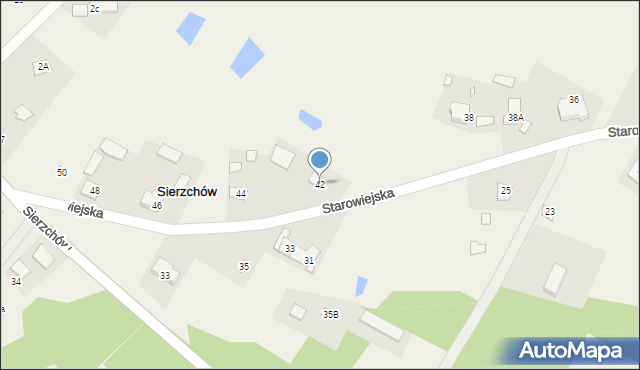 Sierzchów, Starowiejska, 42, mapa Sierzchów