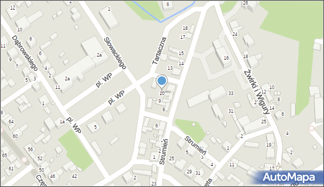 Siewierz, Strumień, 10, mapa Siewierz