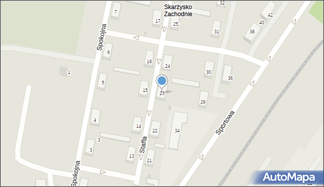 Skarżysko-Kamienna, Staffa Leopolda, 23, mapa Skarżysko-Kamienna