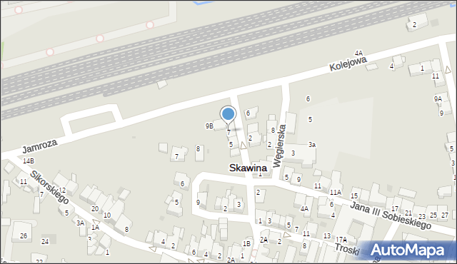 Skawina, Stefana Batorego, 7, mapa Skawina