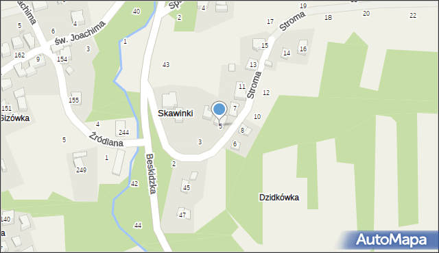 Skawinki, Stroma, 5, mapa Skawinki