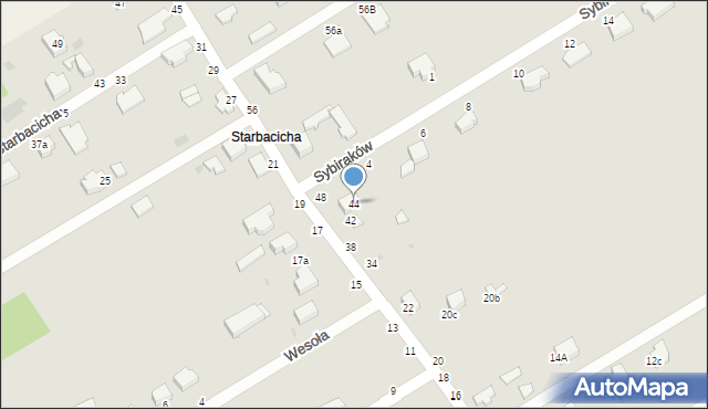 Skierniewice, Starbacicha, 44, mapa Skierniewic