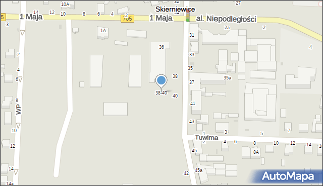 Skierniewice, Stefana Batorego, 38-40, mapa Skierniewic