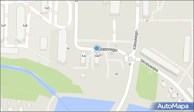 Skierniewice, Stefana Batorego, 64a, mapa Skierniewic