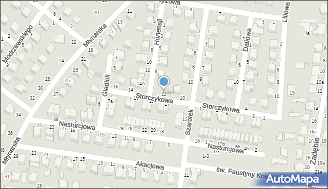 Skierniewice, Storczykowa, 12, mapa Skierniewic