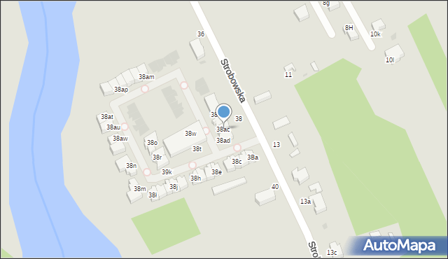 Skierniewice, Strobowska, 38ac, mapa Skierniewic