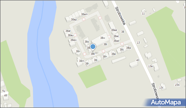 Skierniewice, Strobowska, 39k, mapa Skierniewic