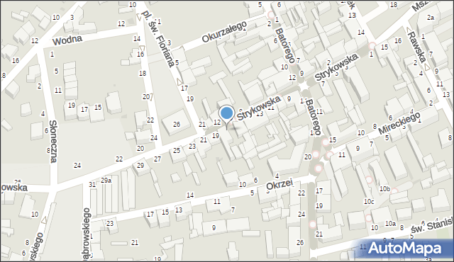 Skierniewice, Strykowska, 17, mapa Skierniewic