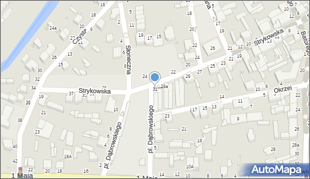 Skierniewice, Strykowska, 31, mapa Skierniewic